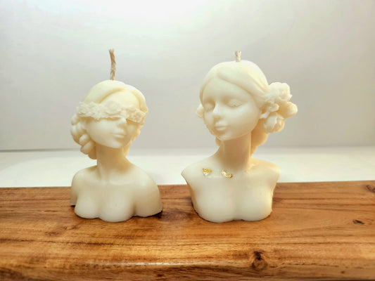 Sculpted Candles: 2 Wax Figures set